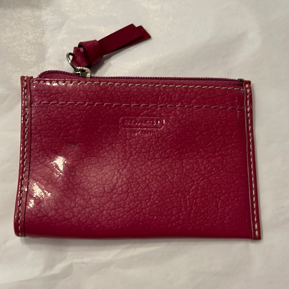 Coach patent leather zip card case